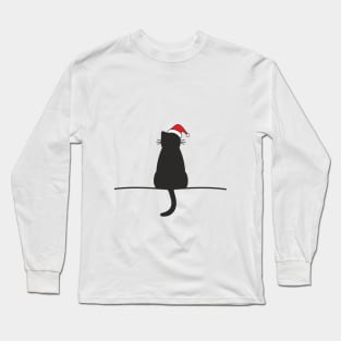 Cat Christmas Santa Claus Decoration Gift Long Sleeve T-Shirt